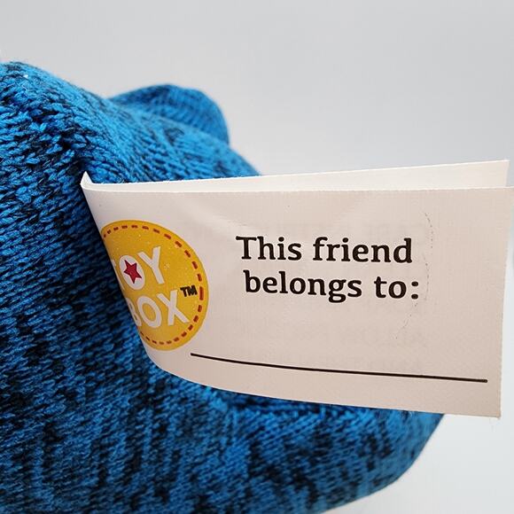 Toy Box Blue Triceratops Knit Dinosaur Plush 15" Embroidered Eyes Stuffed Animal - Picture 6 of 8